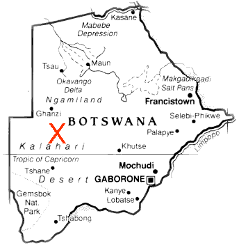 Carte du Botswana